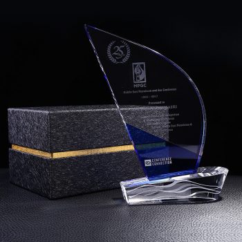 shop blue optic crystal sailing award